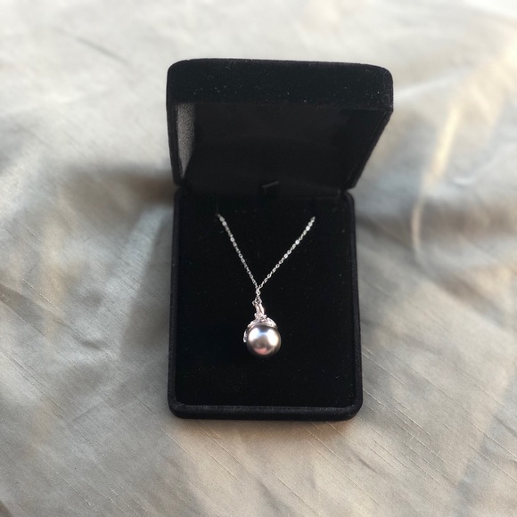 18kt Pearl Diamond necklace - Picture 1 of 8